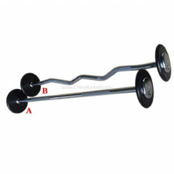 Adjustable Rubber Barbell—Straight / Curl Bar - CB-DB035